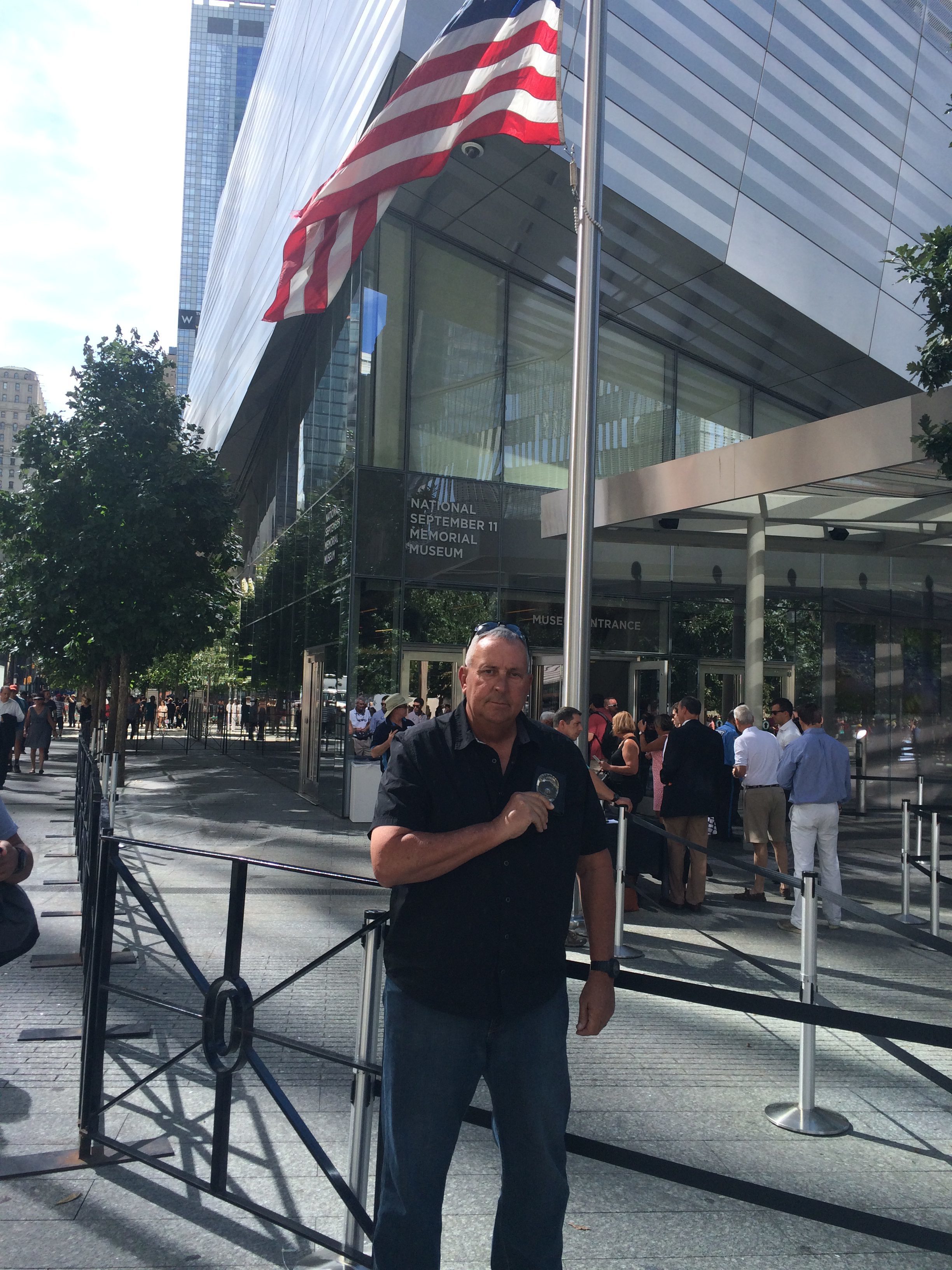 Dan Gray at the 9/11 Memorial in NYC on 9/11/16